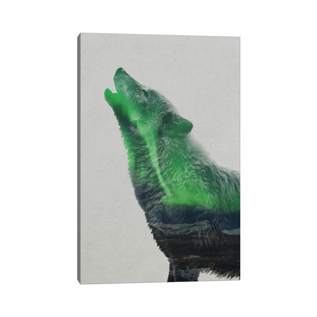iCanvas "Howling Wolf" by Andreas Lie Canvas Print