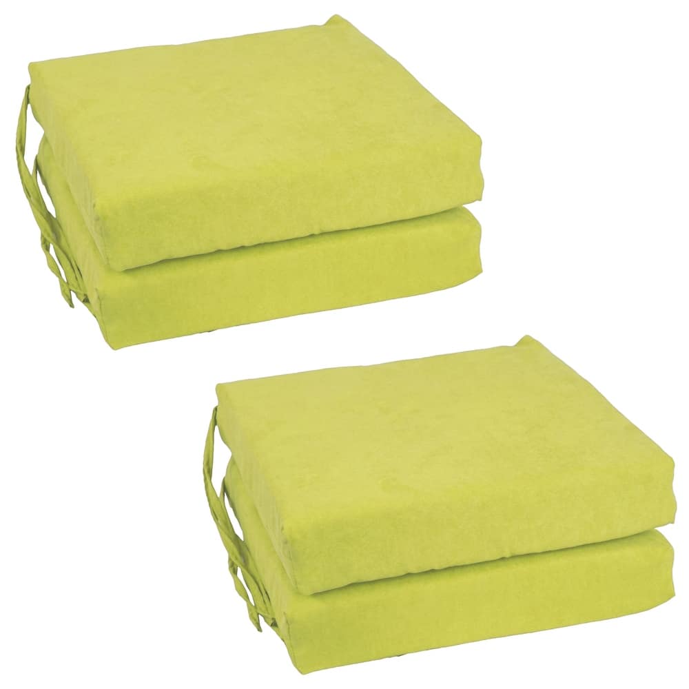 16-inch Square Indoor Microsuede Chair Cushions (Set of 2 or 4) - 16 x 16
