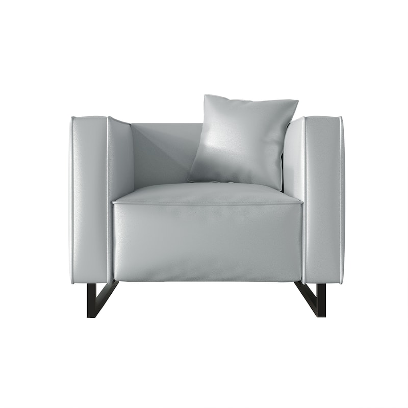 CraftPorch Mid Century Modern Upholstered Chair - Silver