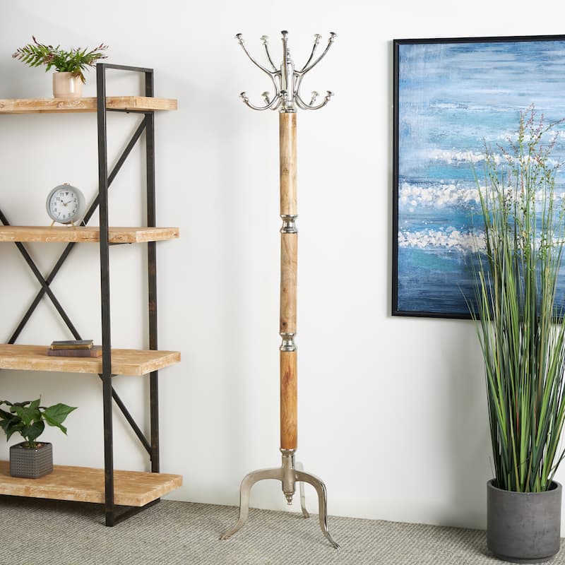 Aluminum Metal Coat Rack - Silver or Gold - Roche River Decor