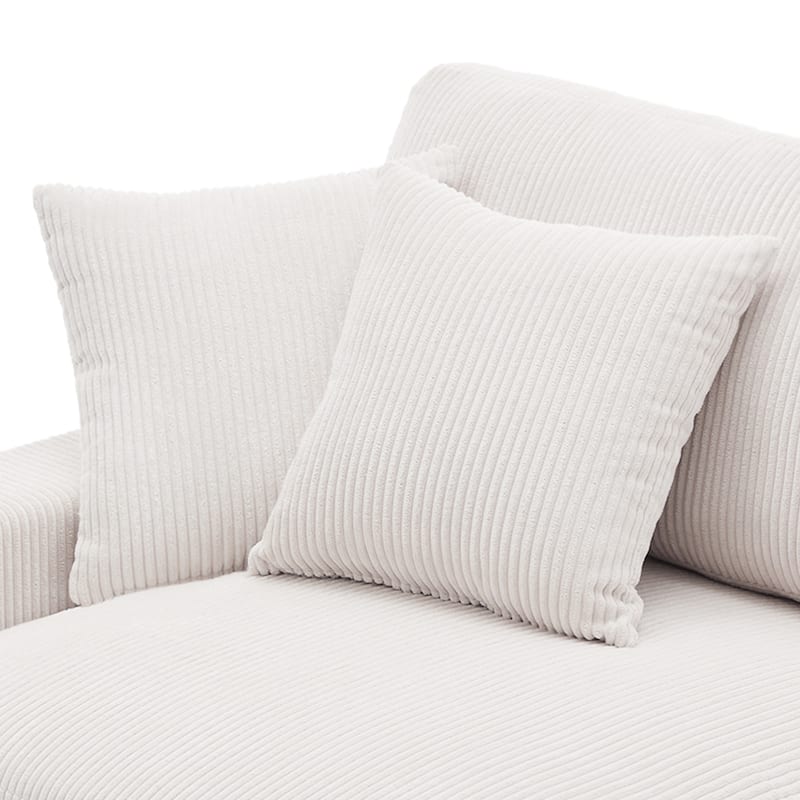Upholstered Corduroy Modular Sectional Sofa with 2 throw pillows