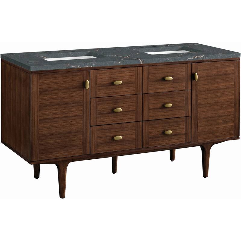 James Martin Vanities 670-V60D-FPBL Amberly 60" Wall Mounted or Free