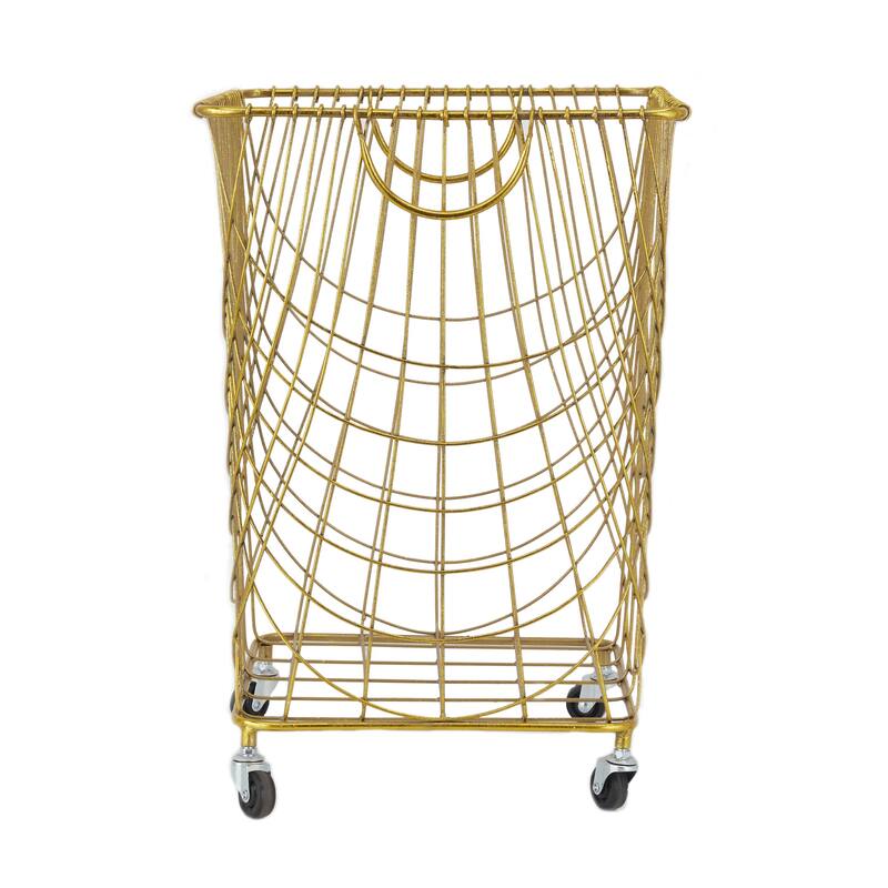 CosmoLiving by Cosmopolitan 26x16 Metal Rolling Storage Basket - 16"L x 16"W x 24"H