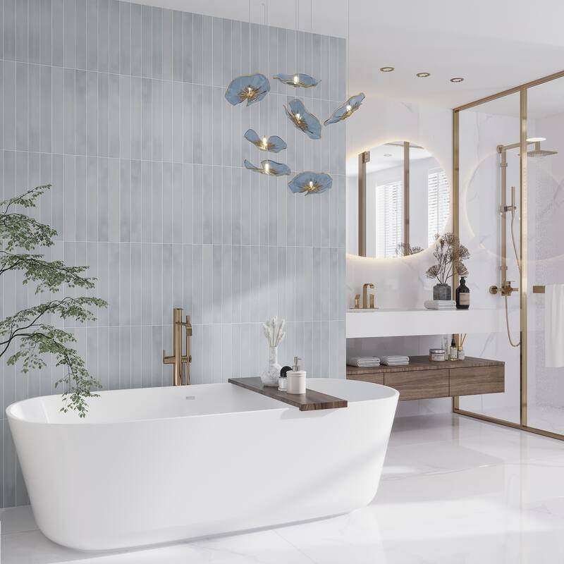 Armonía 2x16 in. Matte Porcelain Elongated Subway Wall and Floor Tile (10.76 sq ft/case, 50-Pack) - Taupe Blue