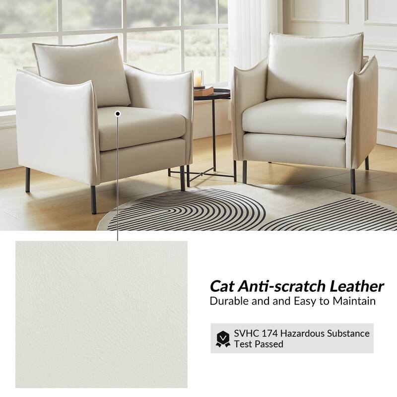 Christopher Modern Anti-scratch Fabric Armchair with Black Metal Legs by HULALA HOME