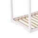 preview thumbnail 10 of 9, Twin XL/King Size House Platform Bed with Trundle, Roof Design for Kids Teens, Wooden House Bedframe w/Customizable Themes,White