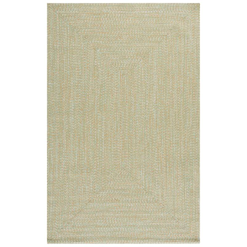 SAFAVIEH Handmade Braided Marloes Washable Indoor/Outdoor Rug - Weather Resistant & Easy Cleaning - Light Green/Sage - 5' x 8'