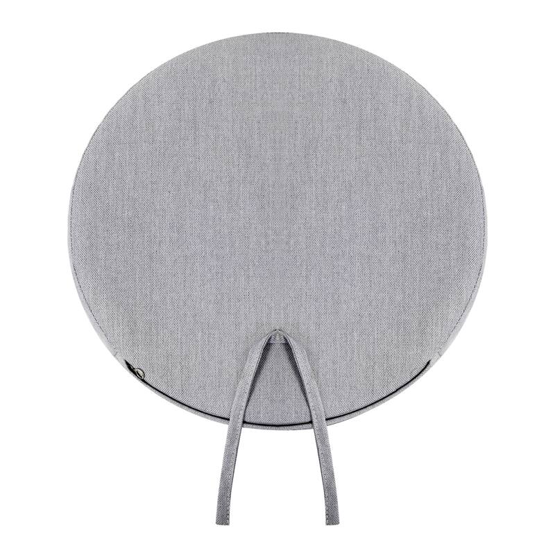 Outdoor 2-Pack 15 Inch x 1.4 Inch Gray Round Chair Seat Cushions with Straps