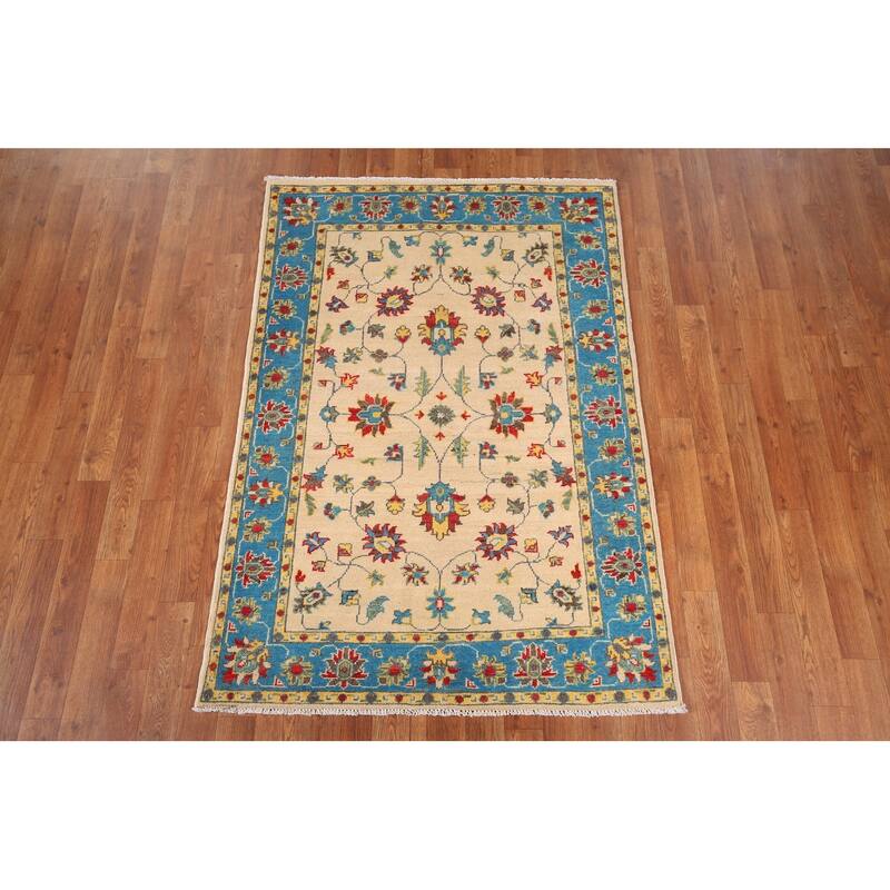 Transitional Oushak Oriental Accent Rug Handmade Wool Carpet - 3'5" x 5'0"