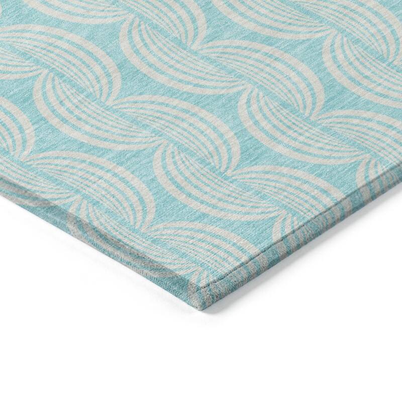 HomeRoots Ogee Transitional Rectangle Outdoor Rug