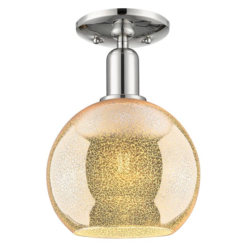 Innovations Lighting Endless Possibilities Arcadia - Athens - 1 Light 8" Semi-Flush Mount - Mercury/Polished Nickel