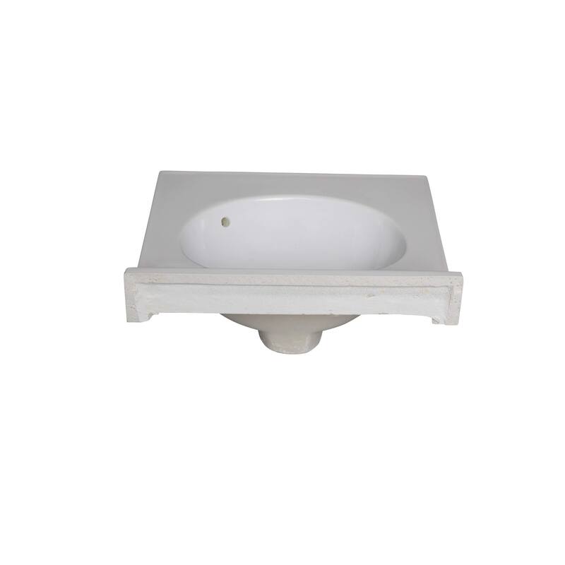 Fine Fixtures White Cultured Marble Top With Integrated Sink, 4" Backsplash and Overflow Included.