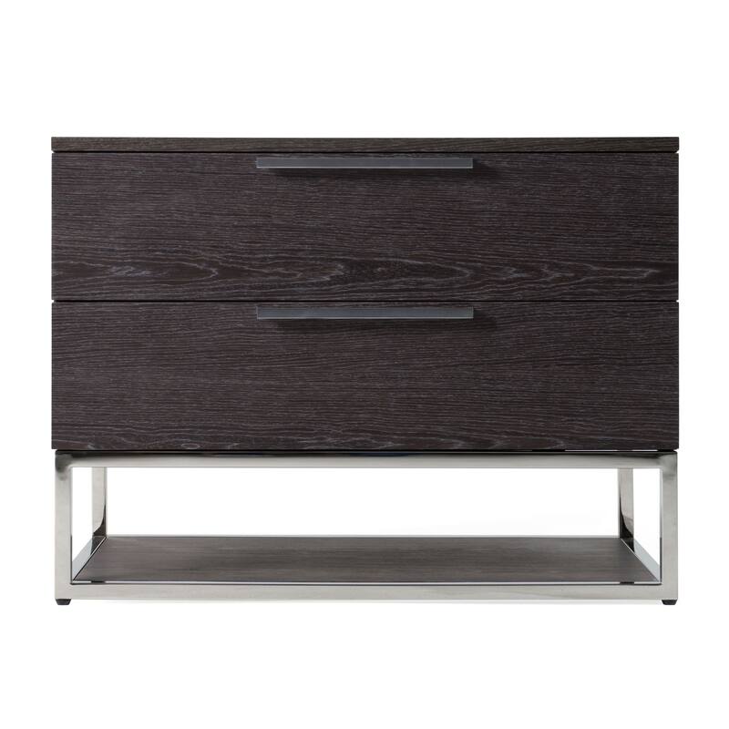 Modrest Helenora Modern Grey Elm Nightstand