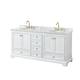 Option White / White Carrara Marble Top / Brushed Gold
