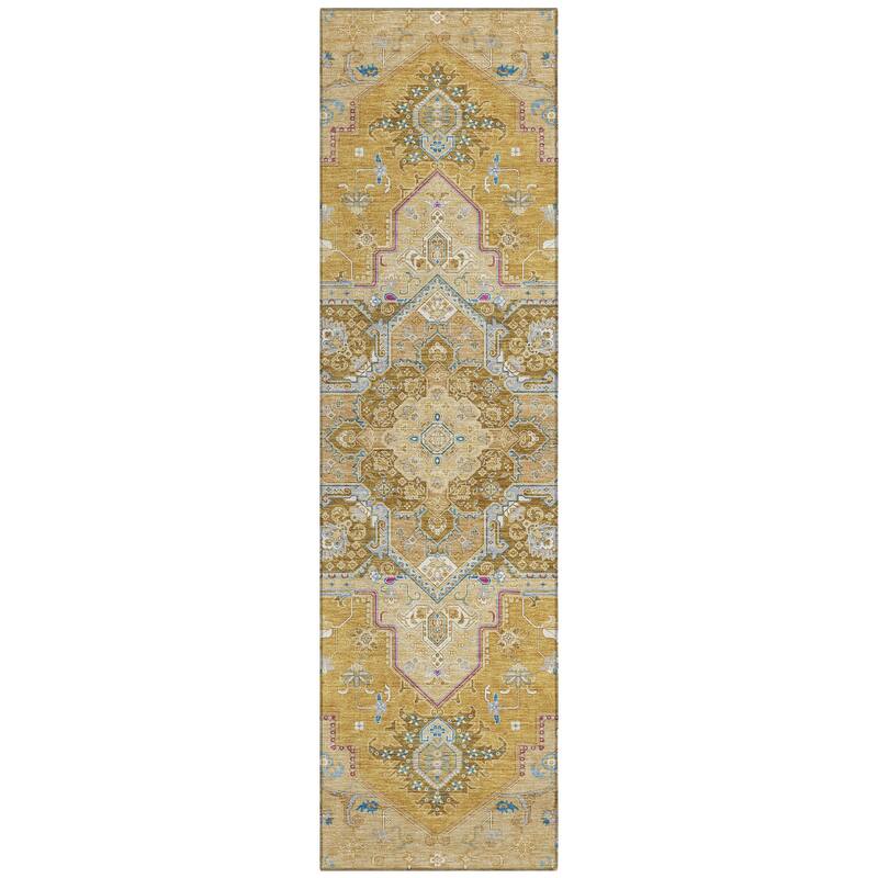 Machine Washable Indoor/ Outdoor Persian Traditional Chantille Rug