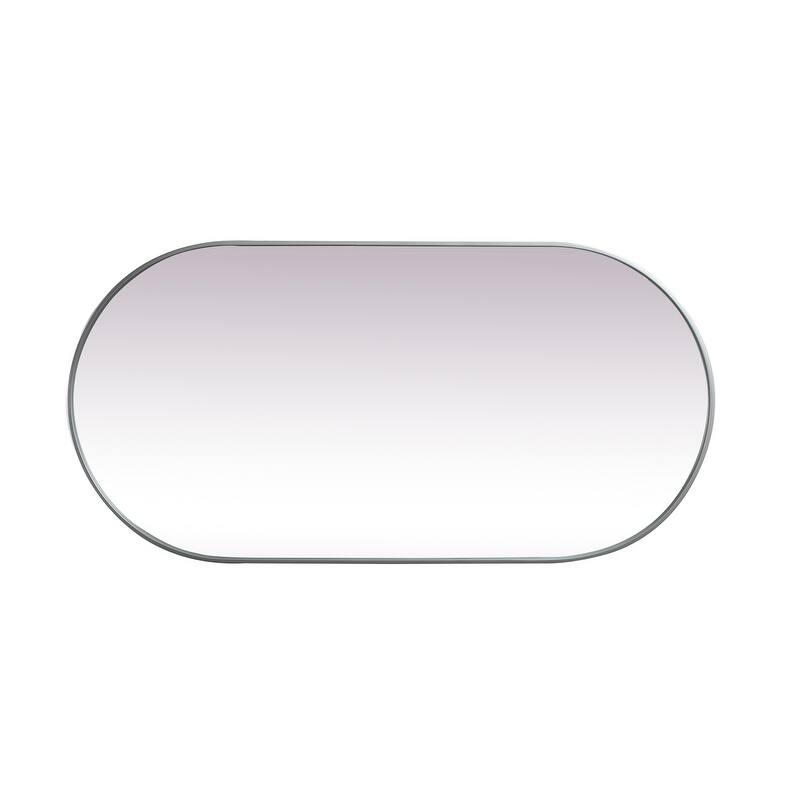 Indigo Home Metal Frame Oval Mirror 30x60 Inch