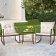preview thumbnail 31 of 48, Pheap Outdoor Patio 3-piece Black/Brown Wicker Rocking Bistro Set by Havenside Home