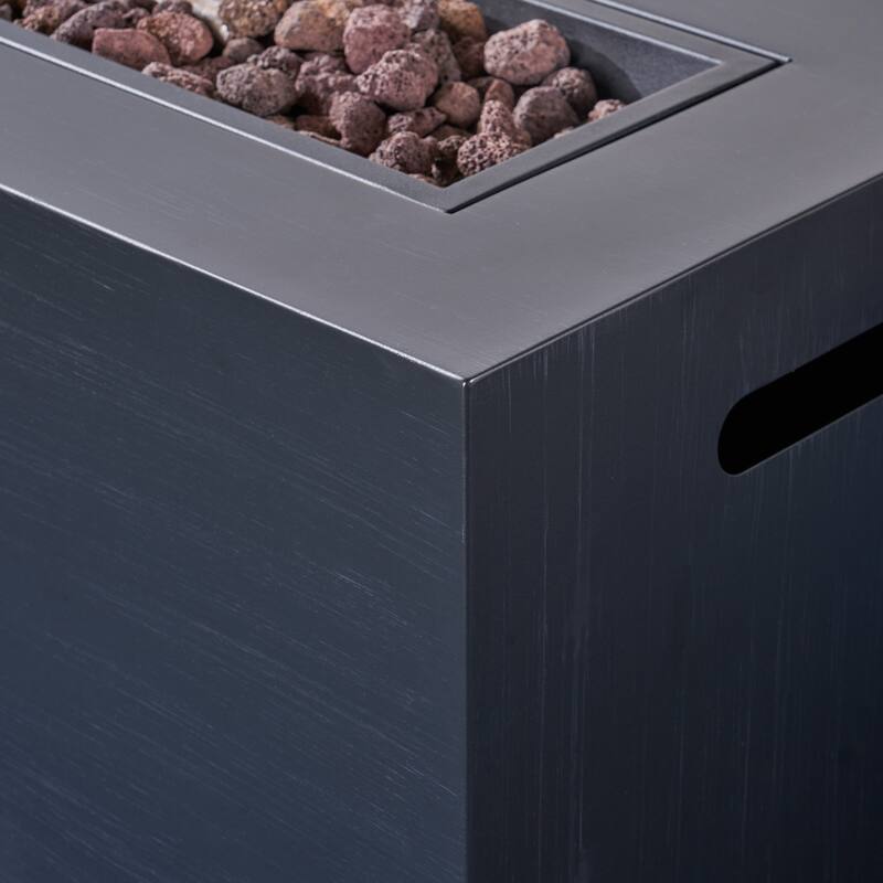 Malawi Outdoor 10-Piece U-Shaped Acacia Wood Sectional Sofa Set with Fire Pit by Christopher Knight Home