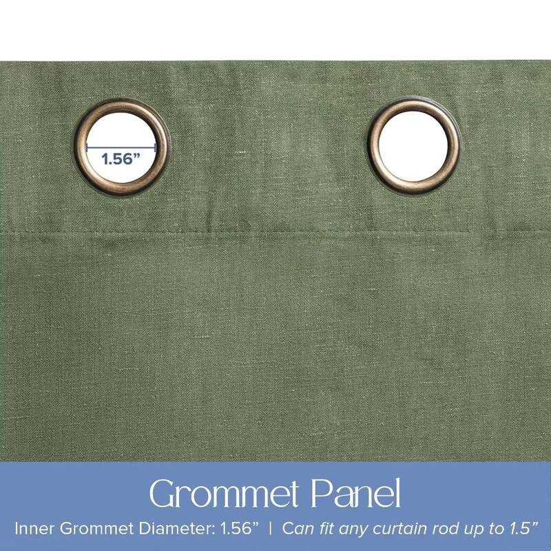 Linen Slub Blackout Grommet Curtain Pair(2 Panels)