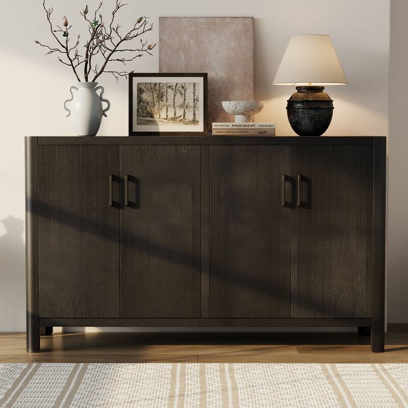 Farmhouse Style Four Door Storage Cabinet Rustic Entryway Decor