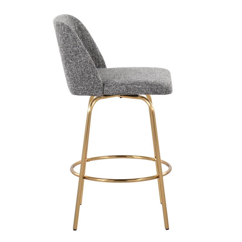 Silver Orchid Vallberga 26" Counter Stool with Gold Metal Base (Set of 2)