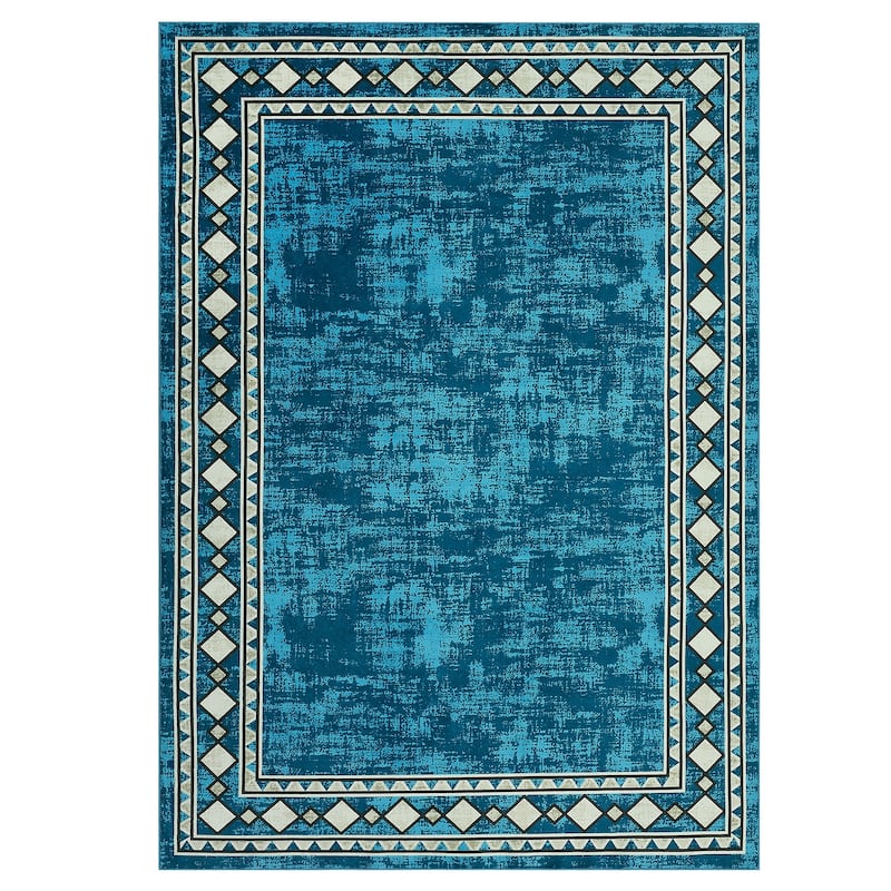 Garvee Machine Washable Rug Modern Bordered Area Rugs
