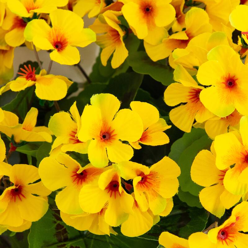 19-in UV Resistant Artificial Geranium Bush - Set of 3