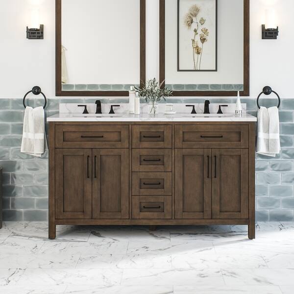 Ove Decors Tahoe 60 In Almond Latte Vanity Overstock 31755305