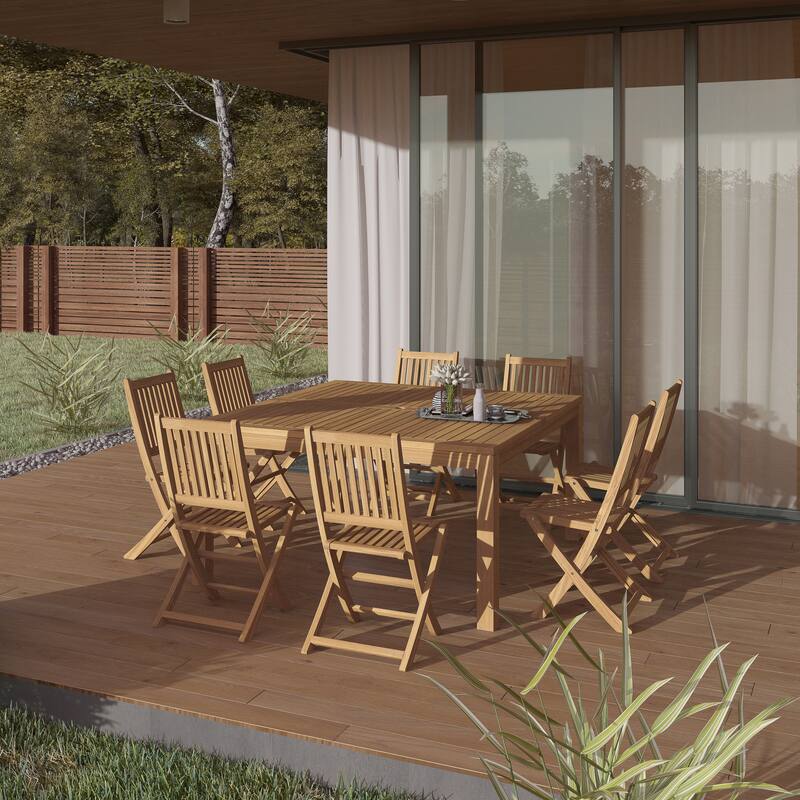 Amazonia Teak Nantes 9-piece Teak Dining Set - 9 Piece