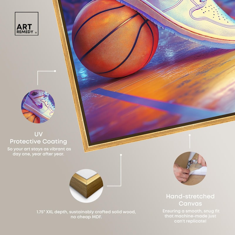 Neon Basketball Court Canvas by Art Remedy