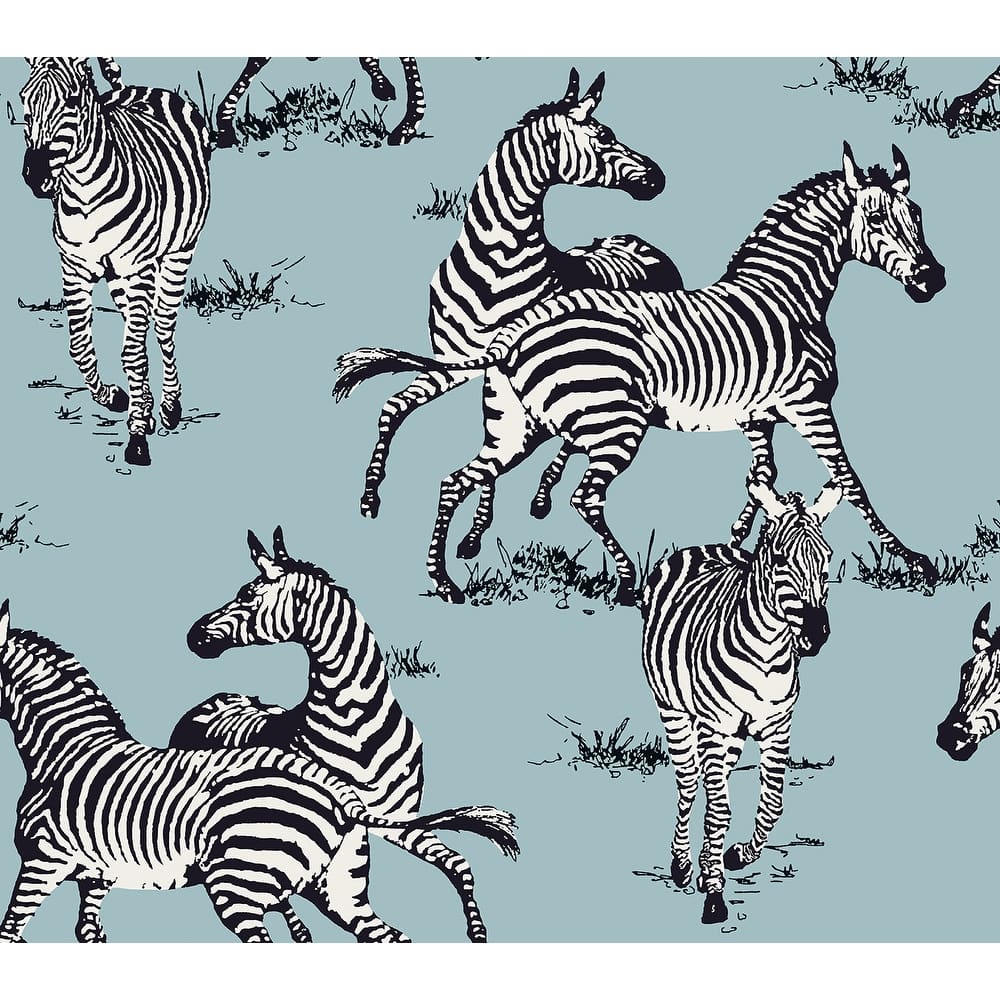 Harry & Grace Playful Zebras Peel and Stick Wallpaper