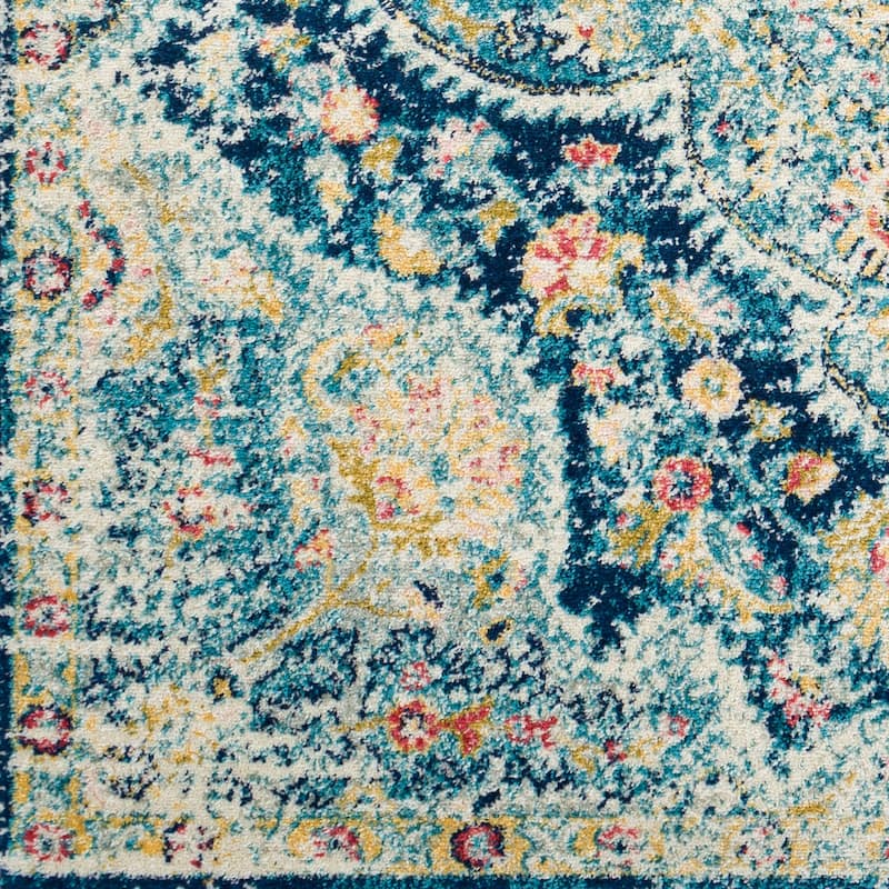 Livabliss Hal Vintage Boho Traditional Pink Medallion Area Rug