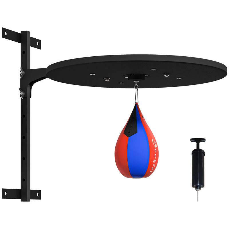 Soozier Adjustable Speed Bag Platform, Wall Mounted Punching Bag with 360-Degree Swivel for Home Fitness - 9.8" L x 7" W