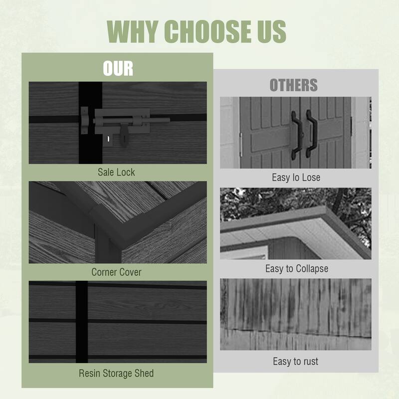 6*6ft resin storage shed, high quality pp material, strong structure, waterproof, rust and UV proof