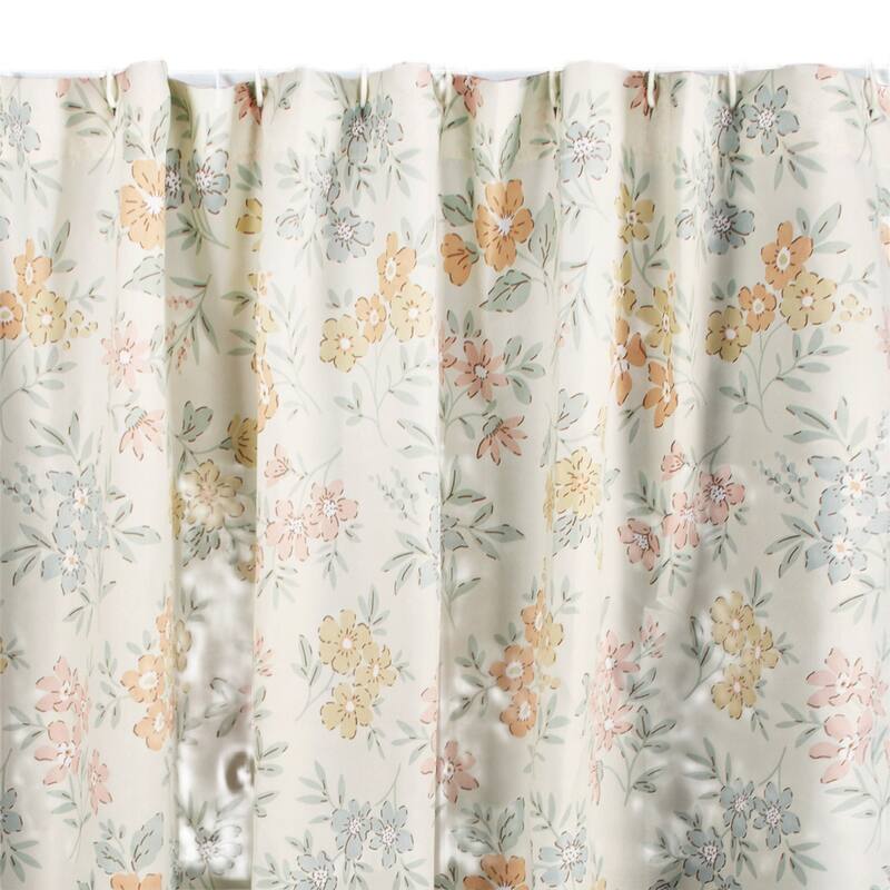 Loso Shower Curtain, 72 Inch Soft Floral Motif Design, Microfiber