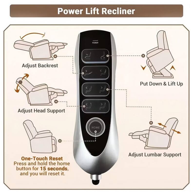 Flatship 4 Motors Power Lift Recliner,Adjustable Headrest Oversized Recliner Chair with Heat/Massage