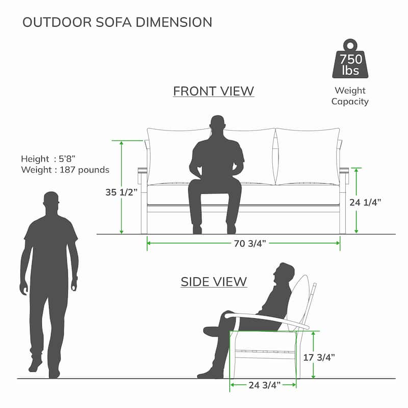 Cambridge Casual Leon Teak Outdoor Deep Seating Sofa