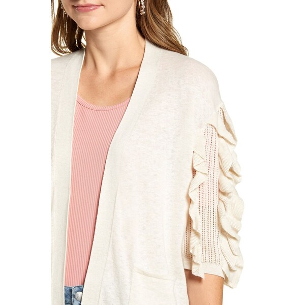 ruffle sleeve cardigan