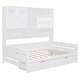 preview thumbnail 26 of 35, 2 Color Modern Full Size Wooden Daybed with 2 Drawers, All-in-One Cabinet and Shelf