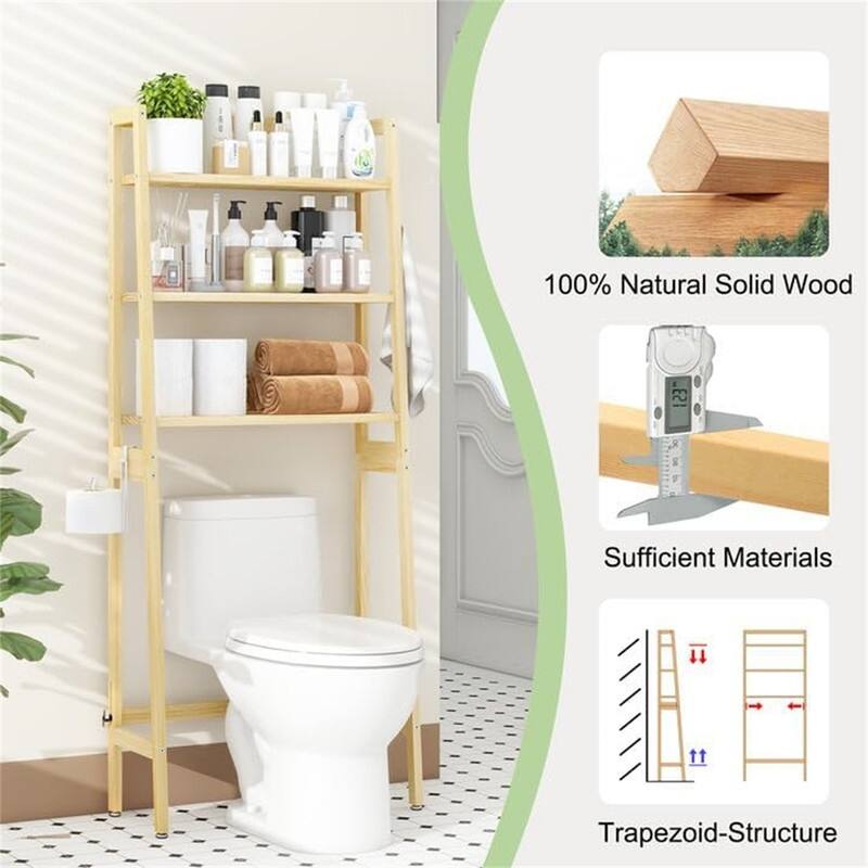 Over The Toilet Storage - 11.02"D x 25.59"W x 61.42"H