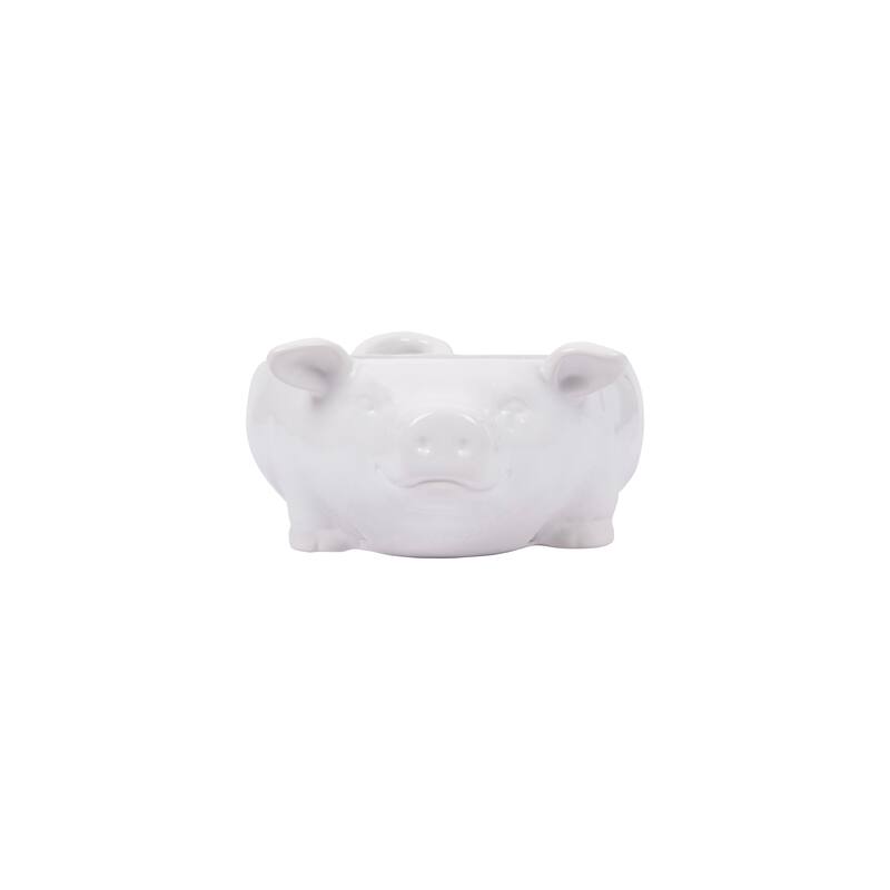 White Ceramic Pig Shaped Bowl