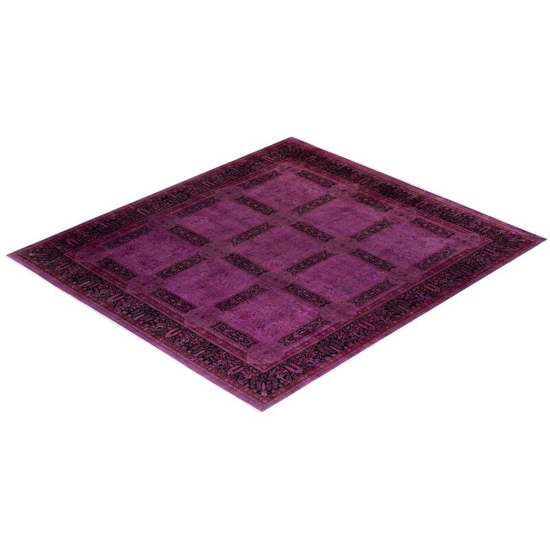 Overton Hand Knotted Wool Vintage Inspired Modern Contemporary Overdyed Pink Area Rug - 10' 3" x 11' 3"