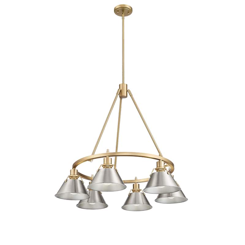 Orwell 6-Light Chandelier in Brushed Champagne Bronze with Pewter - Gold