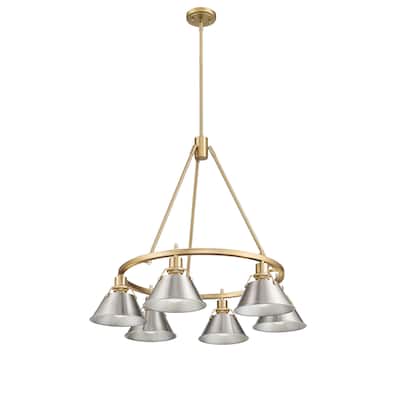 Orwell 6-Light Chandelier in Brushed Champagne Bronze with Pewter - Gold