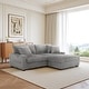 preview thumbnail 59 of 116, Modular Armchair and Ottoman Set with Adjustable Headrest, Flannel Upholstery Light Grey - Reversible