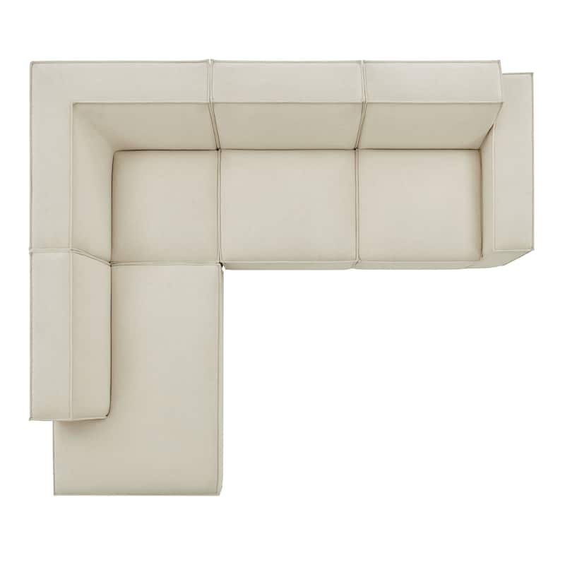 Restore 4-Piece Performance Fabric Upholstered Modular L-Shaped Sofa