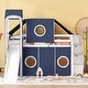 preview thumbnail 20 of 34, Full Loft Bed with Castle Tent & Tower and Solid Wood Frame, 400lb Capacity, Playhouse Design