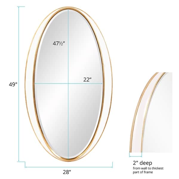 Allan Andrews White & Gold Oval Decorative Rania Wall Mirror