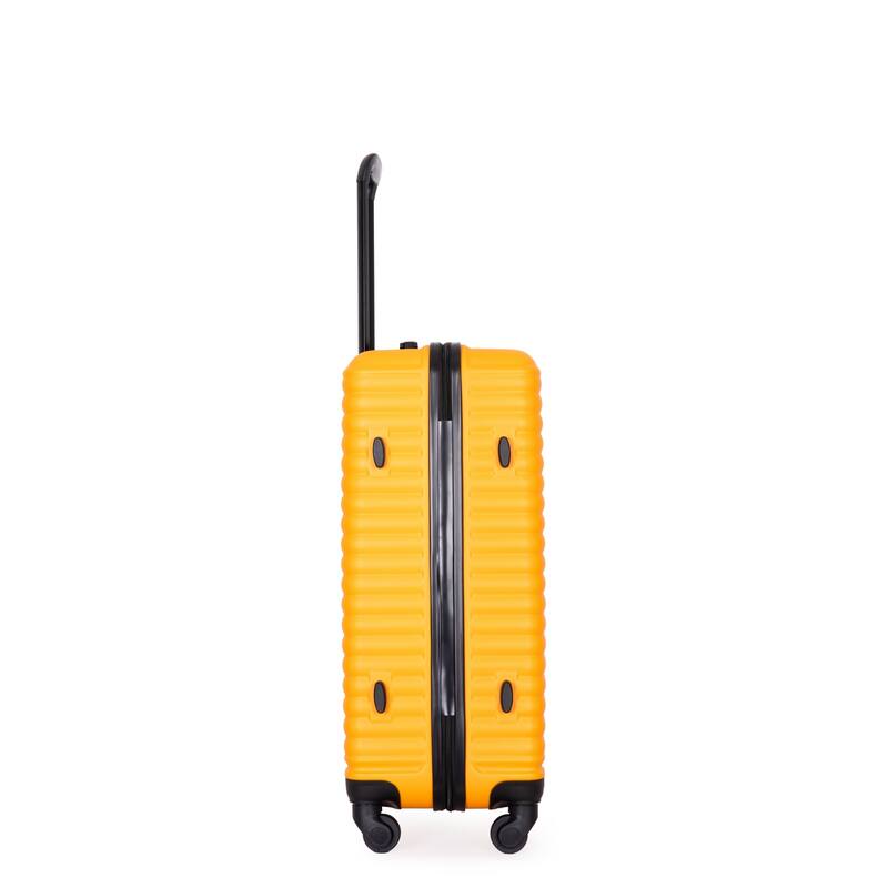 3 Piece ABS Hardside Luggage Sets Spinner Wheels Suitcase with Two Hooks and TSA Lock & Telescoping Handle