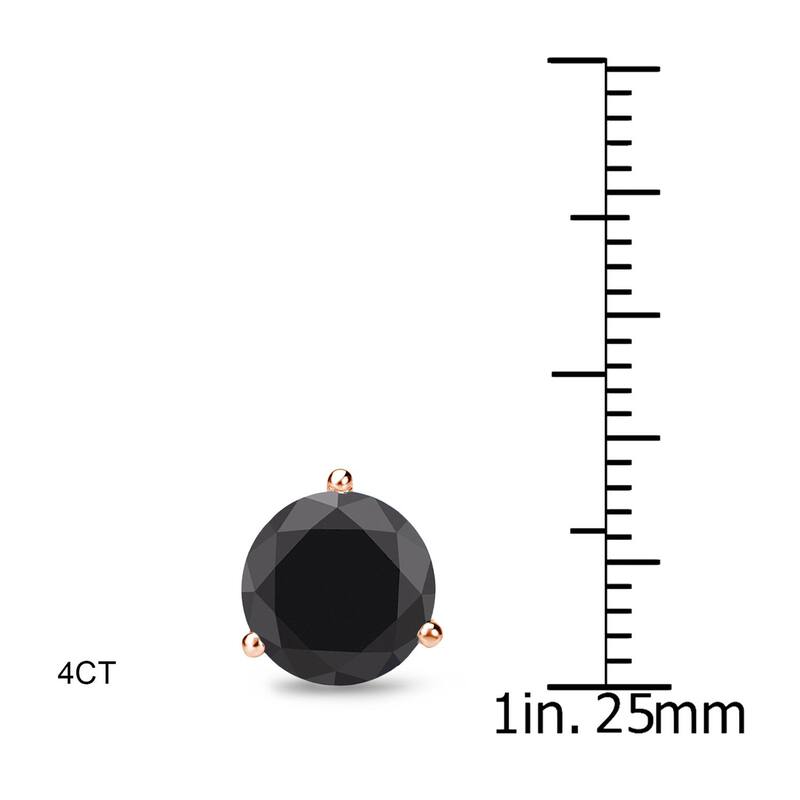 Auriya 14k Rose Gold 1/2 to 4ctw Black Diamond Stud Earrings Martini-set - 4ctw